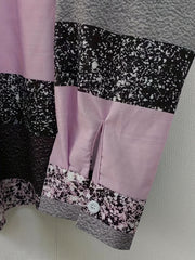 Colorblock Button Up Long Sleeve Blouse