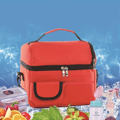 Double Layer Insulated Lunch Bag Aluminum Foil Leakproof Waterproof