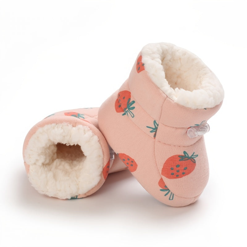 Baby Boys Cartoon Comfortable Boots Soft Warm Plus Fleece Boots Indoor Walking