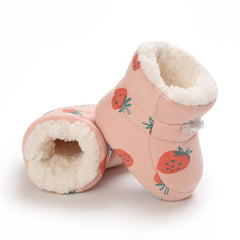 Baby Boys Cartoon Comfortable Boots Soft Warm Plus Fleece Boots Indoor Walking