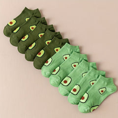 10 Pairs Avocado Print Socks Soft Lightweight Low Cut Ankle Socks