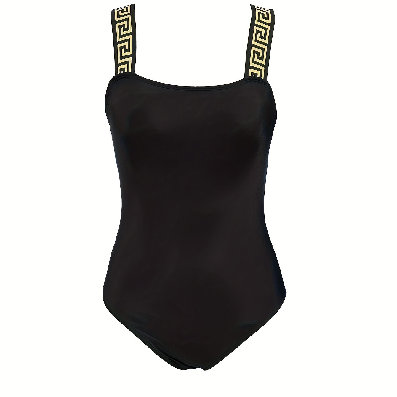 Geometric Print Backless One Piece Swimsuit High Cut Bathing Suit
