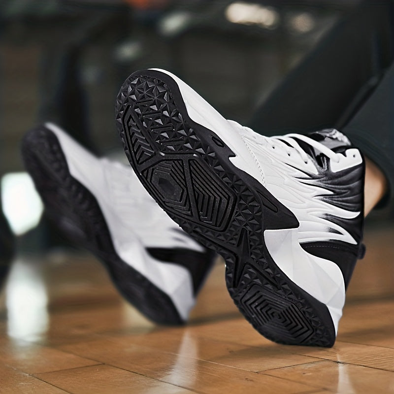 Men's Flame Pattern Basketball Sneakers - Assorted Colors