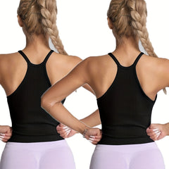 2pcs Women's Cami Workout Sports Running Tank Top Athletic Yoga Tops
