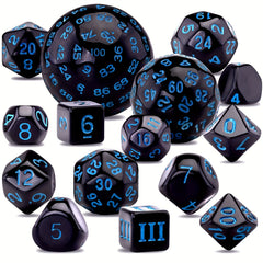 15pcs Polyhedral Dice Set With Flannelette Drawstring Storage Bag