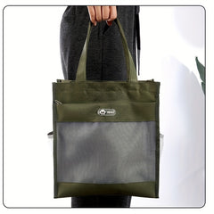 Large Capacity Shoulder Bag with Mesh Bag for Work School College