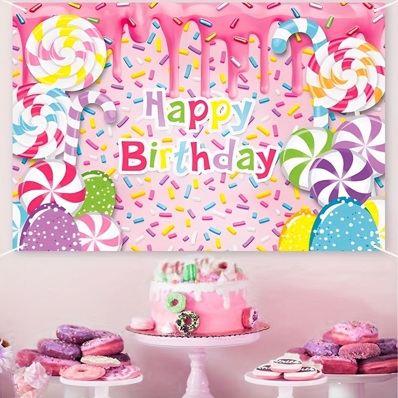 Sweet Donut Backdrop Banner for Candy Bar & Party Decor