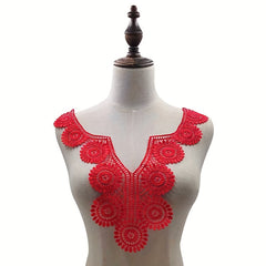 Embroidered Round Sexy V Lace Neckline Fabric DIY Collar Lace Fabric For Sewing