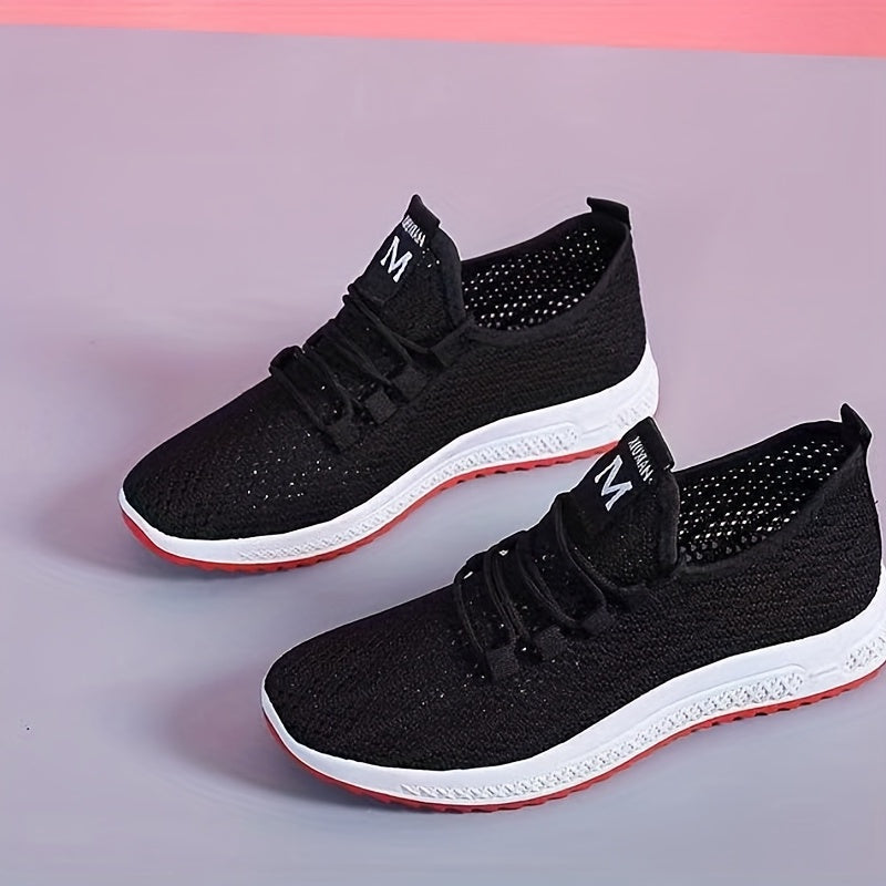 Women's Knitted Sports Shoes Breathable Lightweight Outdoor Running Shoes