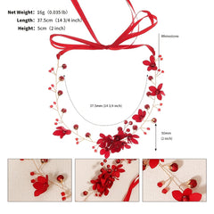 Red Pearl Flower Hairband Headband Party Favor Decorations
