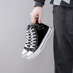 Unisex High Top Canvas Shoes Comfy Non Slip Casual Flats Men's Footwear