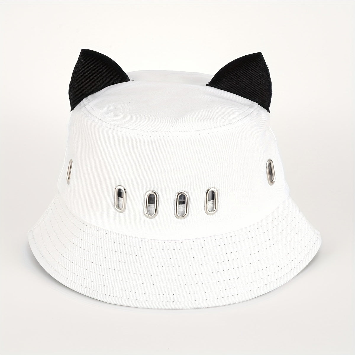 Y2K Hollow Cat Ears Bucket Hat Hip Hop Hot Sun Beach Hats