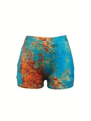 Fancy Like Print Skinny Shorts Casual Shorts Women