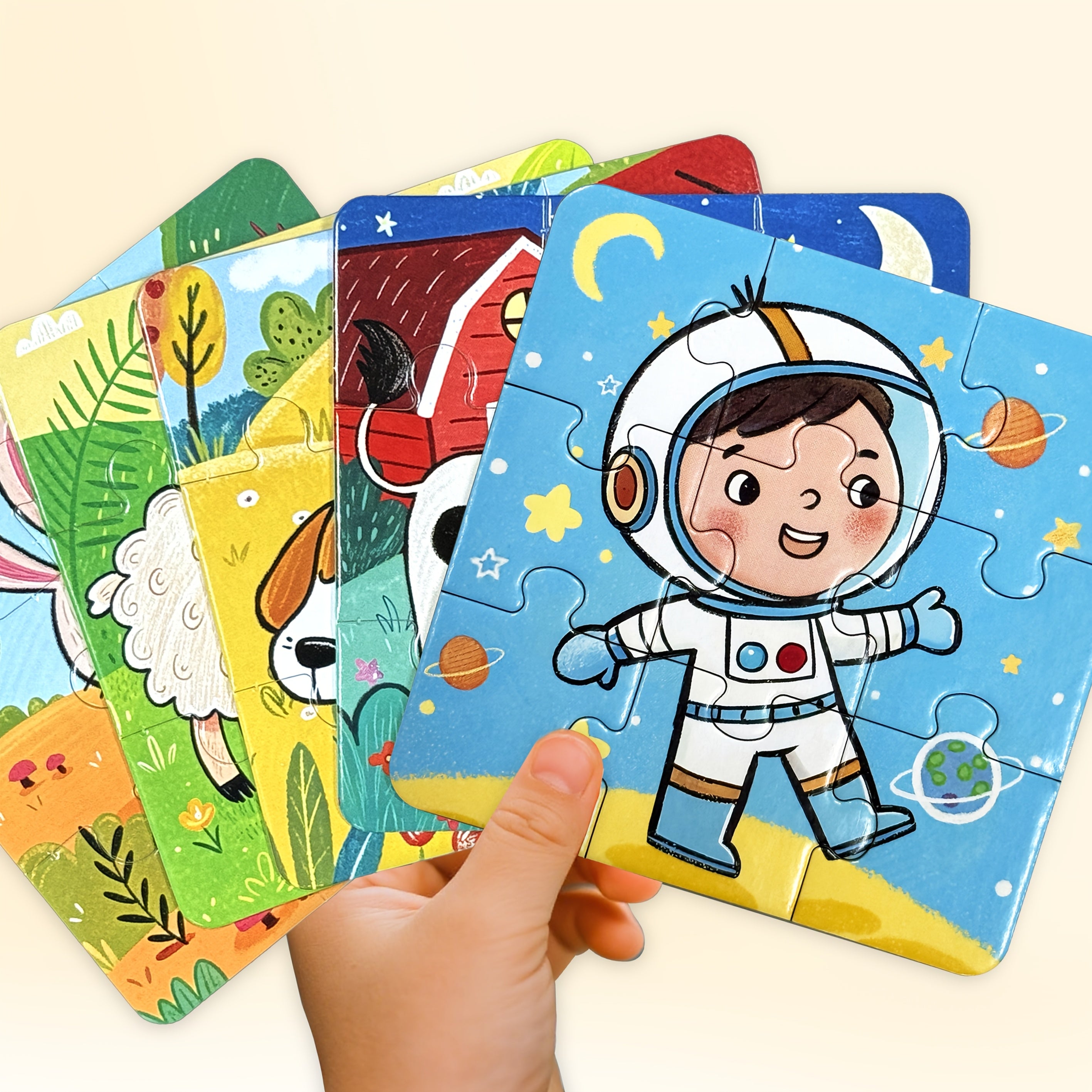 Space Theme Jigsaw Puzzles for Kids, Educational Toy with Astronaut Planets