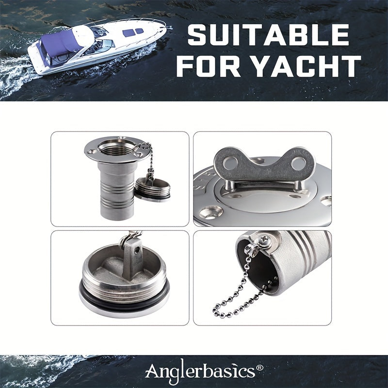 Stainless Steel Boat Gas Tank Cap Fuel Water Tank Deck Fill Filler Cap