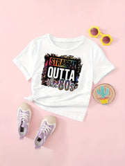 80's Print Short Sleeve T shirt Comfy Tees Pullover Summer Clothes