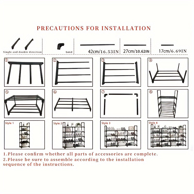 6 Tier Shoe Rack Stackable Expandable Organizer for Home Living Room