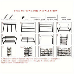 6 Tier Shoe Rack Stackable Expandable Organizer for Home Living Room