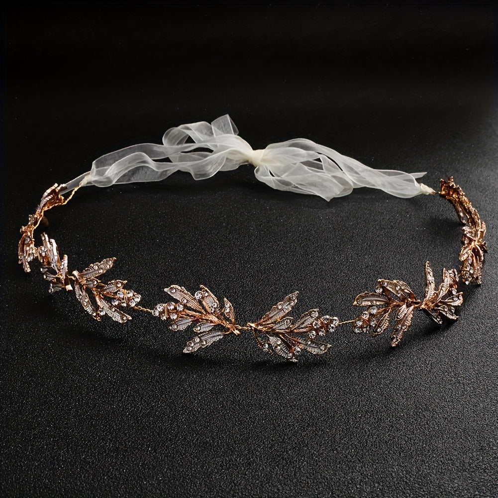 Rhinestone Headband Leaf Shape Hair Accessories