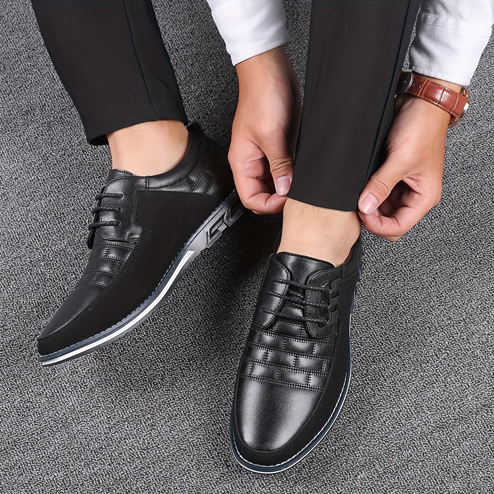 Men's Round Toe Lace Up Dress Shoes Non Slip Formal Shoes