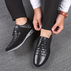Men's Round Toe Lace Up Dress Shoes Non Slip Formal Shoes