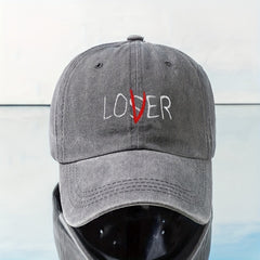 LOSER Embroidery Casual Baseball Cap Candy Washed Distressed Outdoor Sun Hat