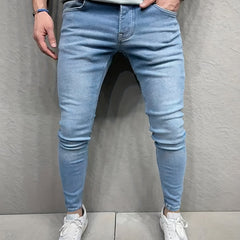 Men's Slim Fit Jeans Distressed Stretch Denim Pants