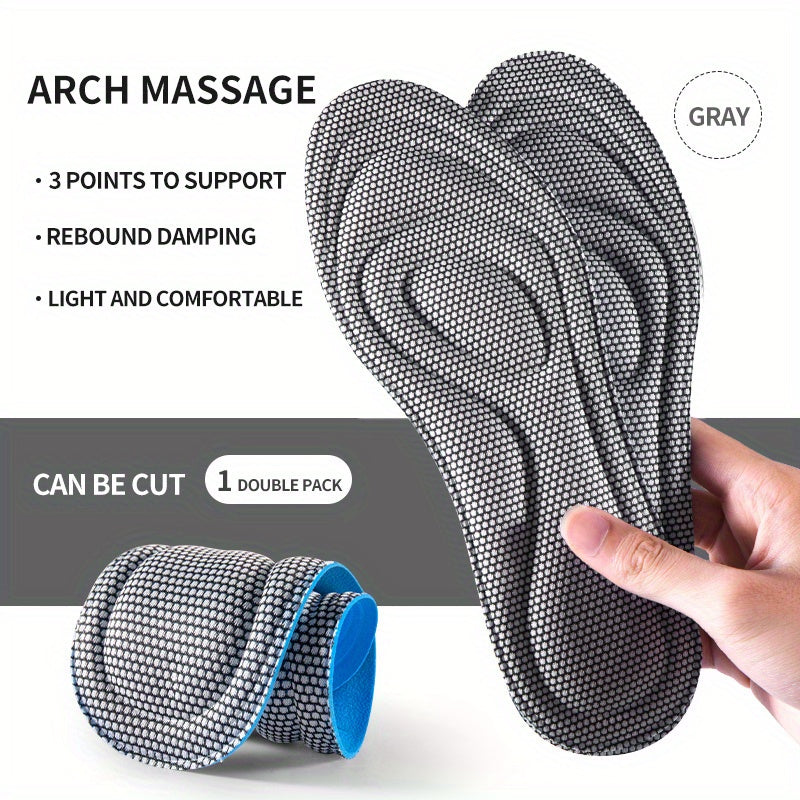 Sports Shock Absorption Insoles High Elastic Deodorant Comfortable Running