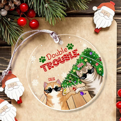 Acrylic Sunglasses Cat Christmas Style Decoration Pendant