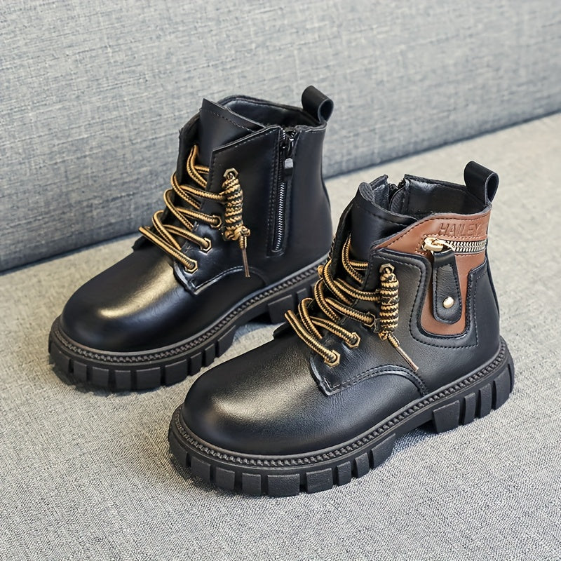 Boys Ankle Lace Up Non Slip Boots Lightweight for Indoor Outdoor Travel