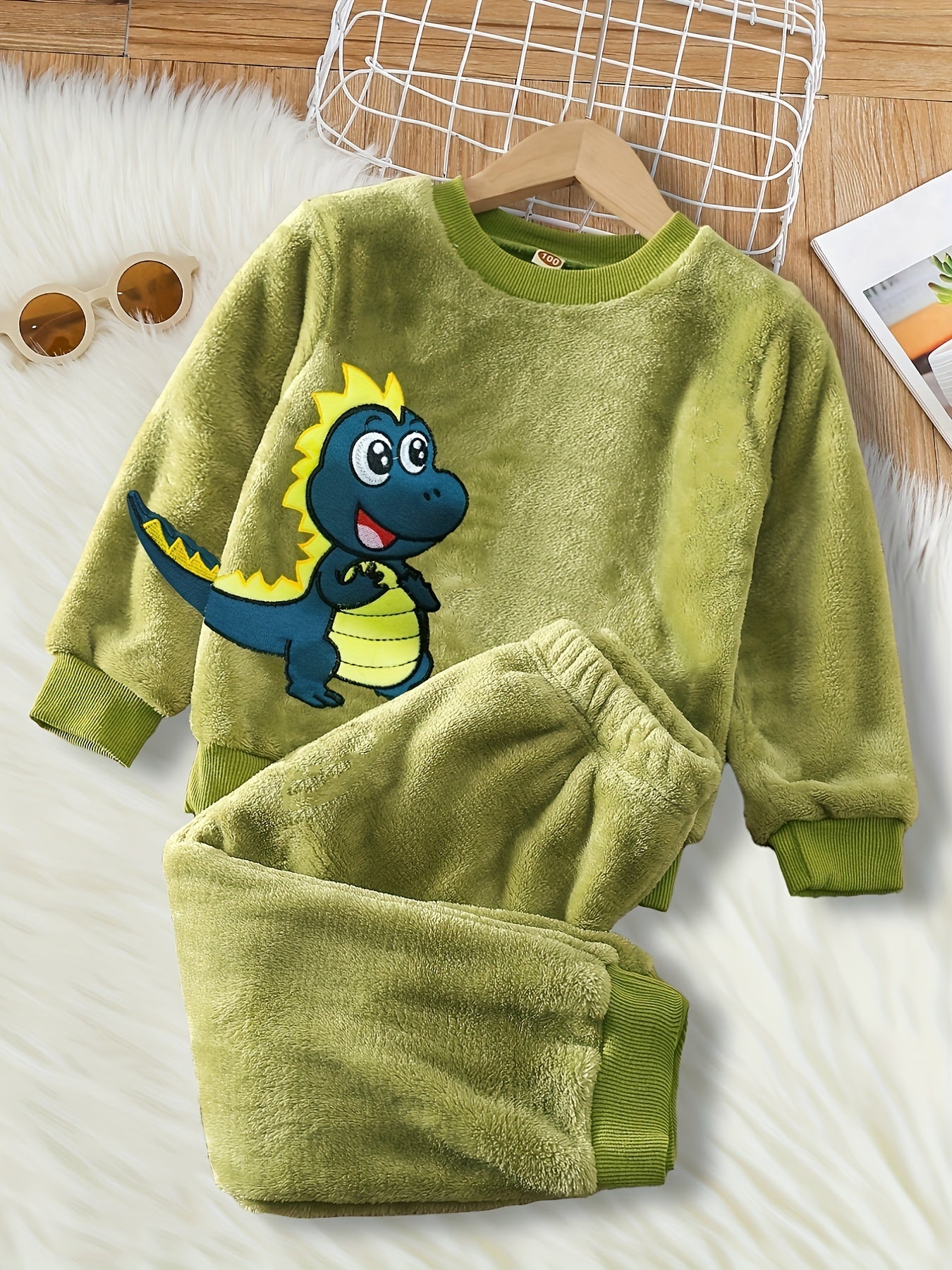 Kids Kitty Long Sleeve Fleece Pajama Set