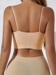 3pcs V Neck Backless Crop Top Women's Lingerie