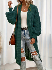 Casual Cardigan Women's Plus Solid Long Sleeve Open Front High Stretch