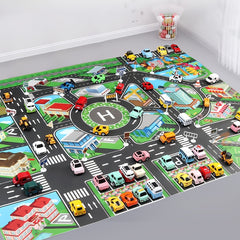 City Traffic Parking Lot Urban Theme Game Mat with Scene Map