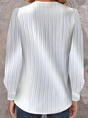 Casual Blouse Women's Plus Solid Button Decor Long Sleeve