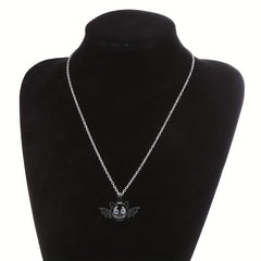 Girl's Bat Pendant Necklace Zircon Halloween Gift