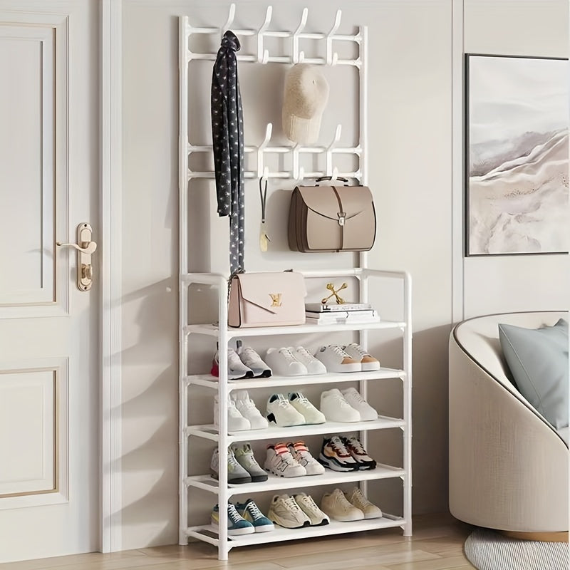 Standing Clothes And Hat Rack Shoe Rack Household Organizer