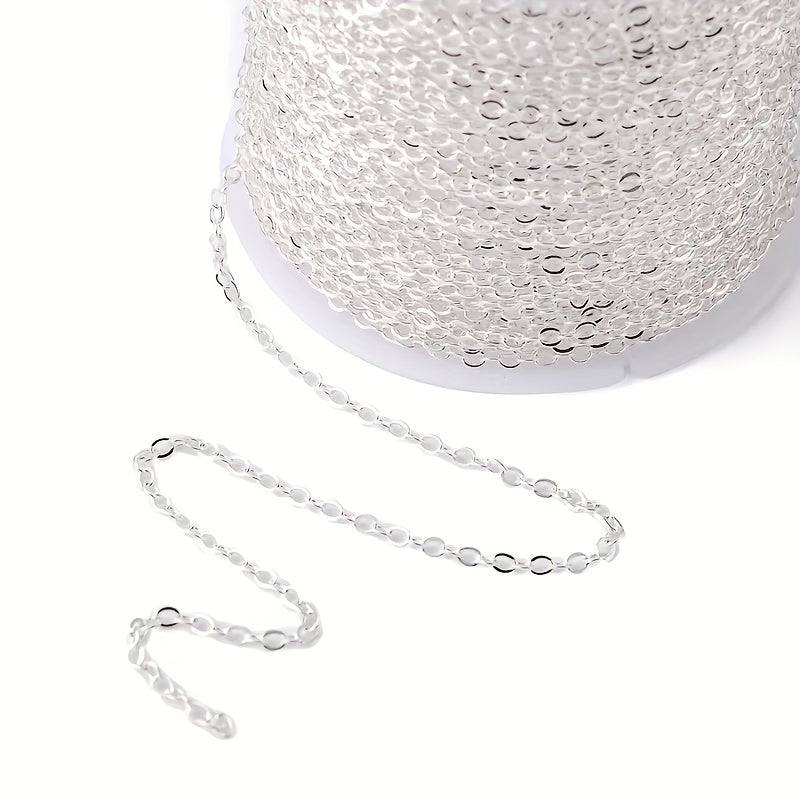 10m Closed Ring Chain - Silver Plated - DIY Necklace Bracelet Anklet
