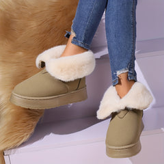 Thermal Snow Boots Fur Lined Flip Calf Boots