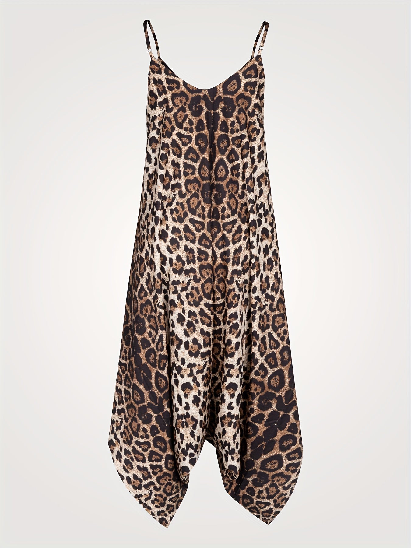 Leopard Print Cami Jumpsuit Sleeveless Boho Summer Style