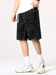 Vintage Plaid Denim Shorts Men's Casual Street Style Summer Shorts
