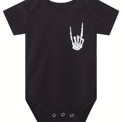 Funny Skull Hand Baby Romper Short Sleeve Bodysuit