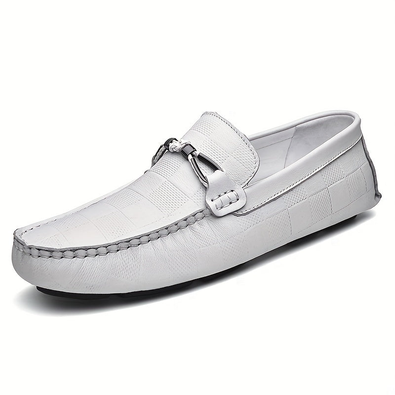 Men's Soft Sole Slip on Loafers with Metallic Decorations