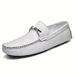 Men's Soft Sole Slip on Loafers with Metallic Decorations