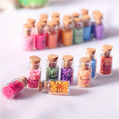 8pcs Mini Macaron Candy Jars for Dollhouse Micro Scene Models