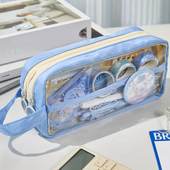 Large Capacity Double Layer Student Stationery Box