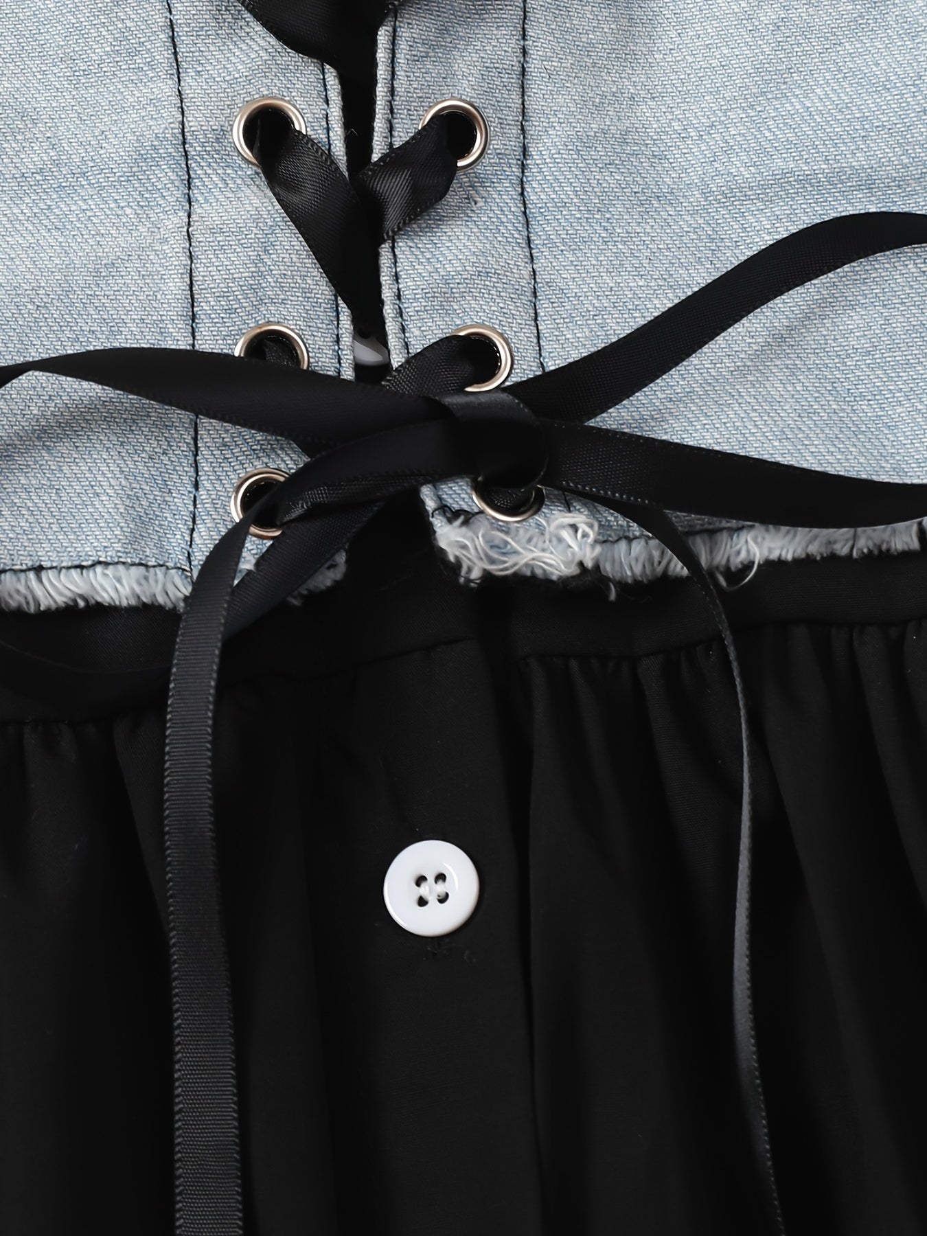 Girls Cotton Shirt Dress & Denim Corset