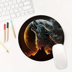 Wolf Round Mouse Mat Mouse Pad Non Slip Rubber Base Small Size