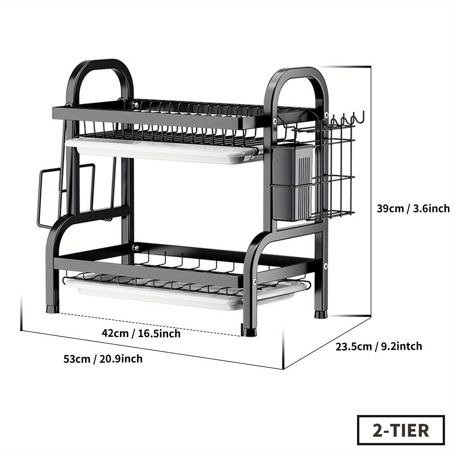 3 Tier Dish Drying Rack with Cutlery Holder