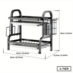 3 Tier Dish Drying Rack with Cutlery Holder